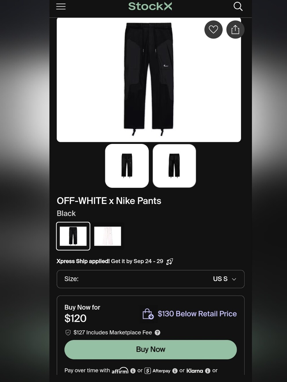 Off-White X Nike Black And White Pants with "Shoelaces" Belt